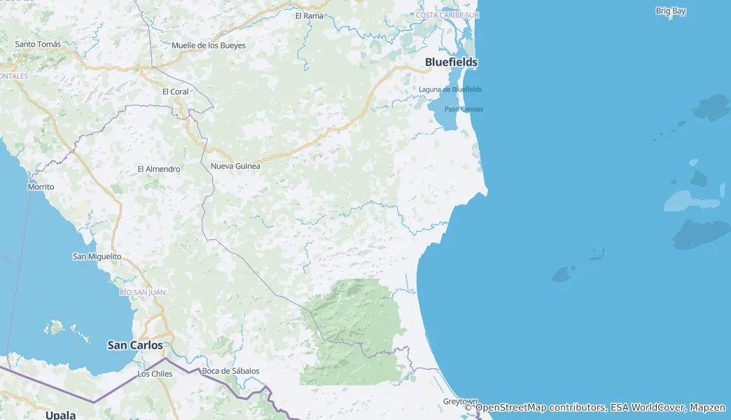 Map of Bluefields
