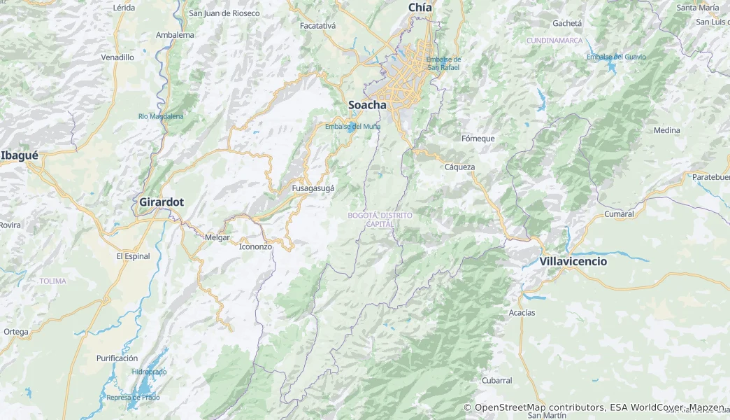 Map of Bogota