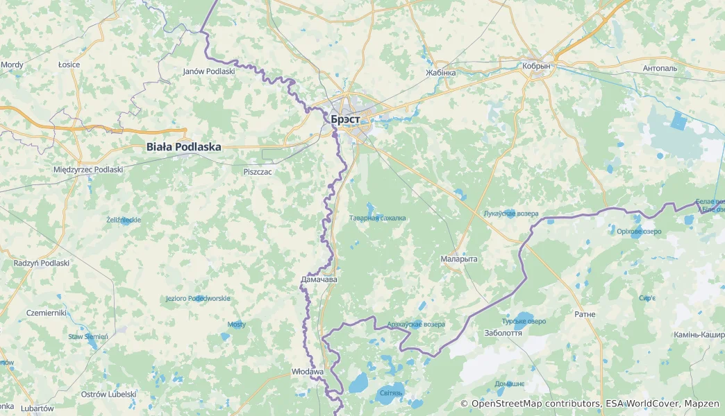 Map of Brest District