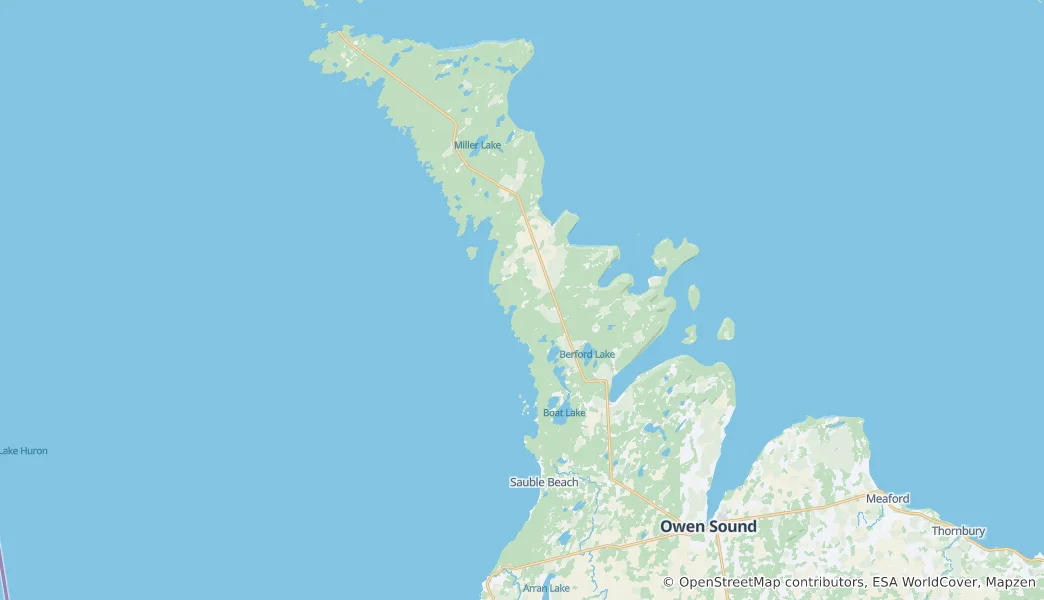 Map of Bruce Peninsula