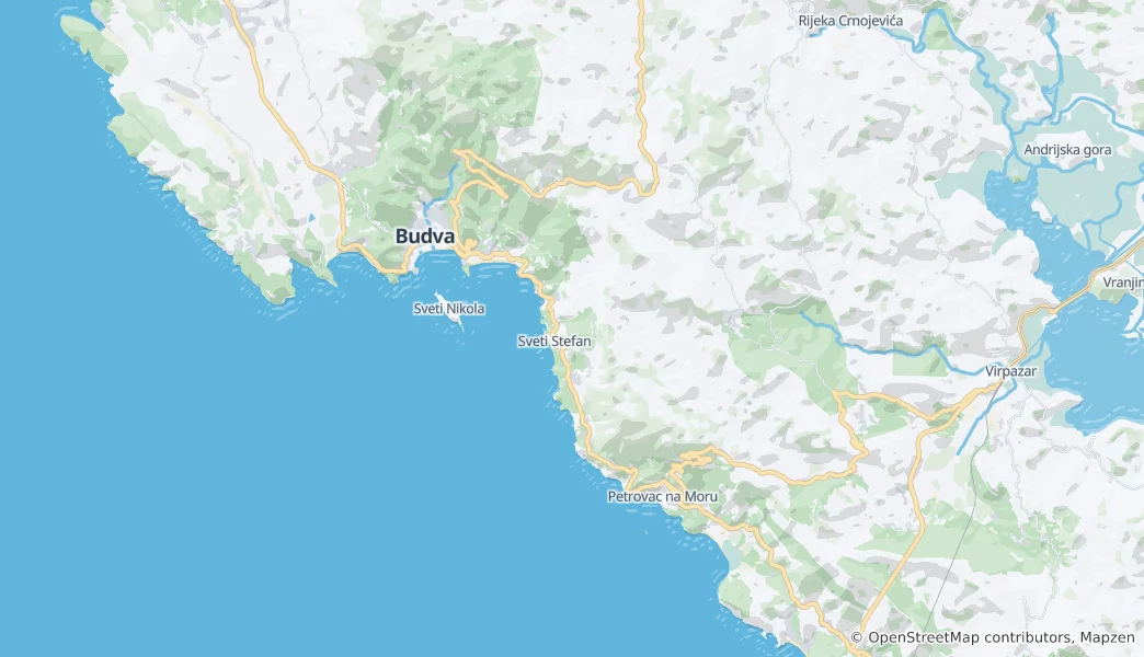Map of Budva