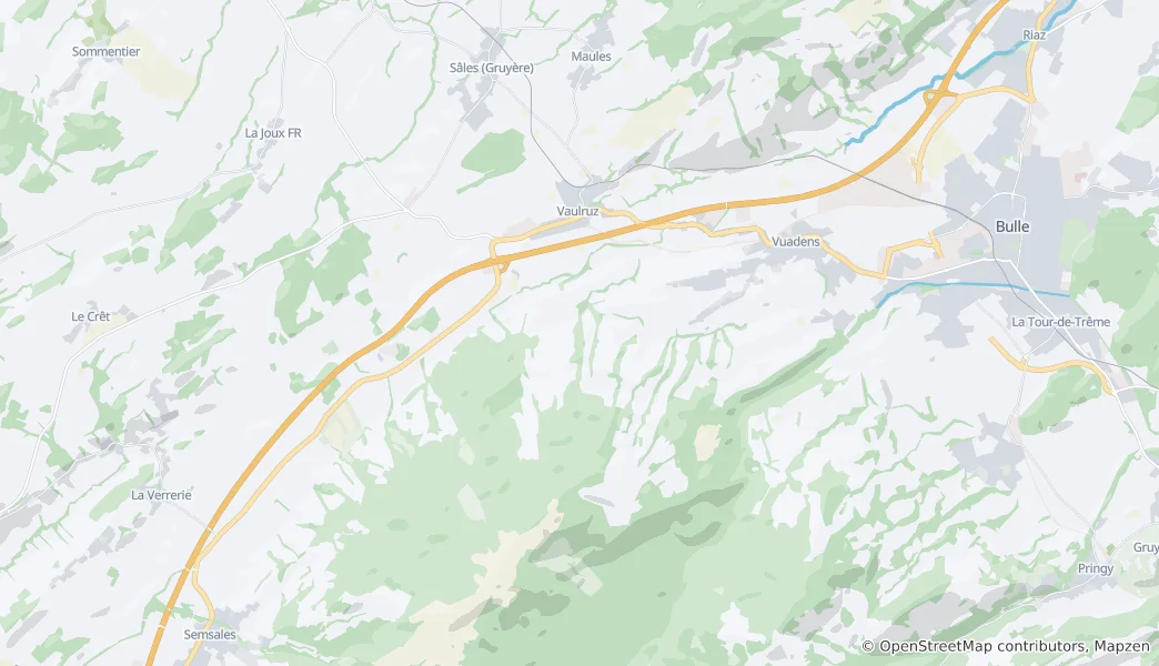 Mapa Vaulruz