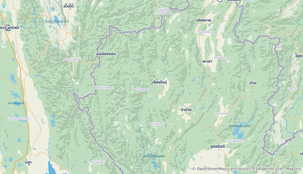 Mapa Provincie Čiang Mai
