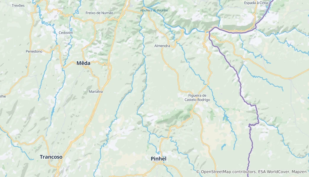 Mapa Côa Valley Special Protection Area