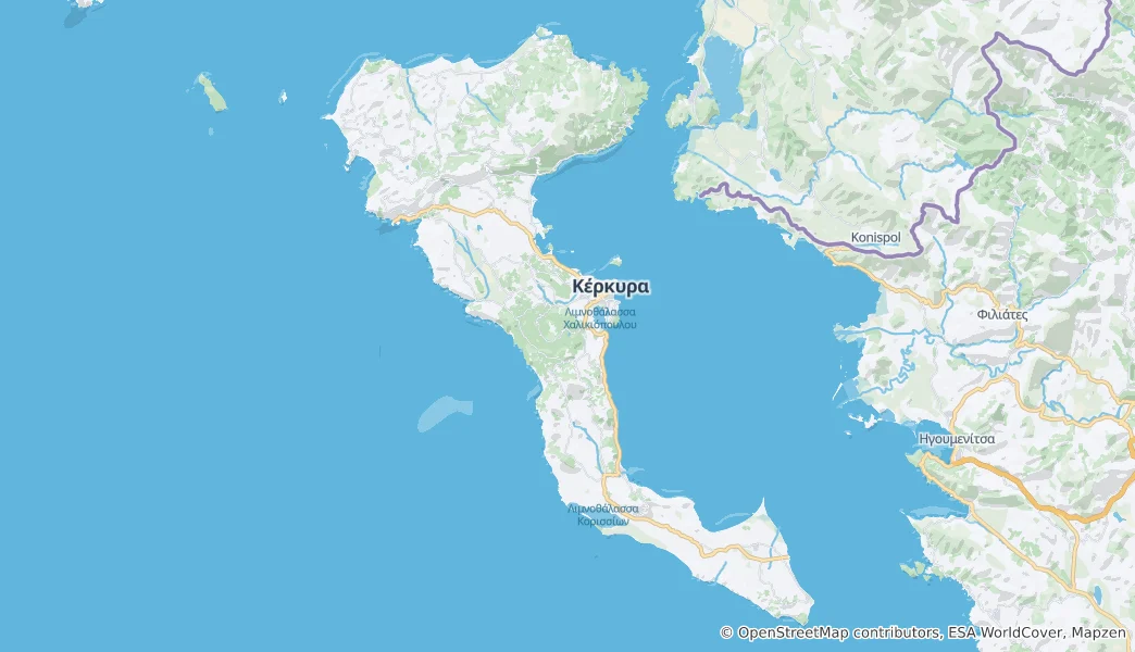 Map of Corfu