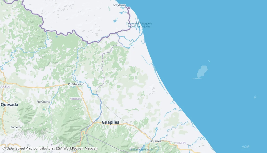 Pococí Canton — mapa