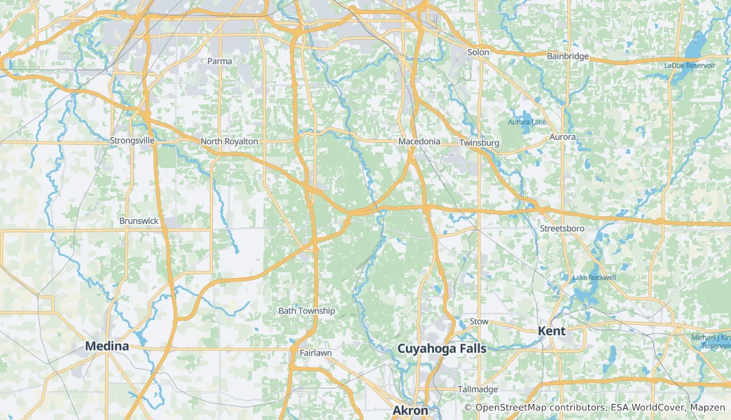 Mapa Národní park Cuyahoga Valley