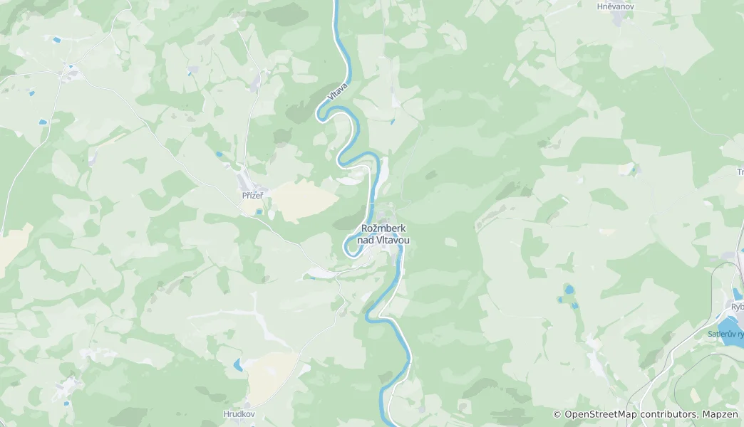 Mapa De Rožmberk nad Vltavou