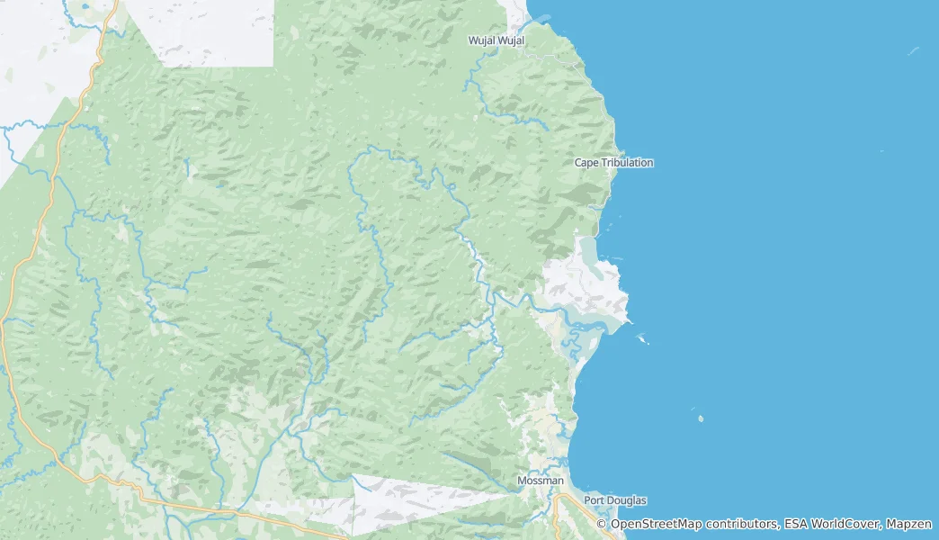 Carte de Parc national de Daintree