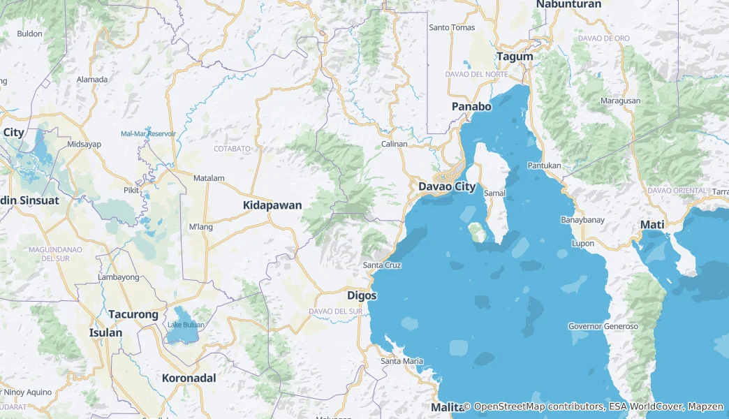 Map of Davao del Sur