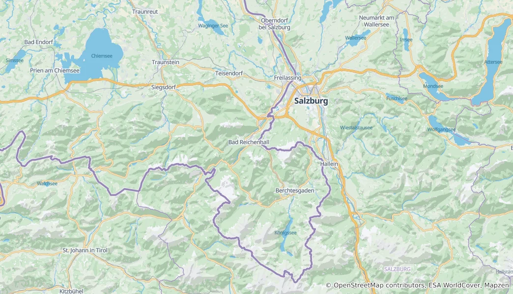Mappa di Circondario del Berchtesgadener Land