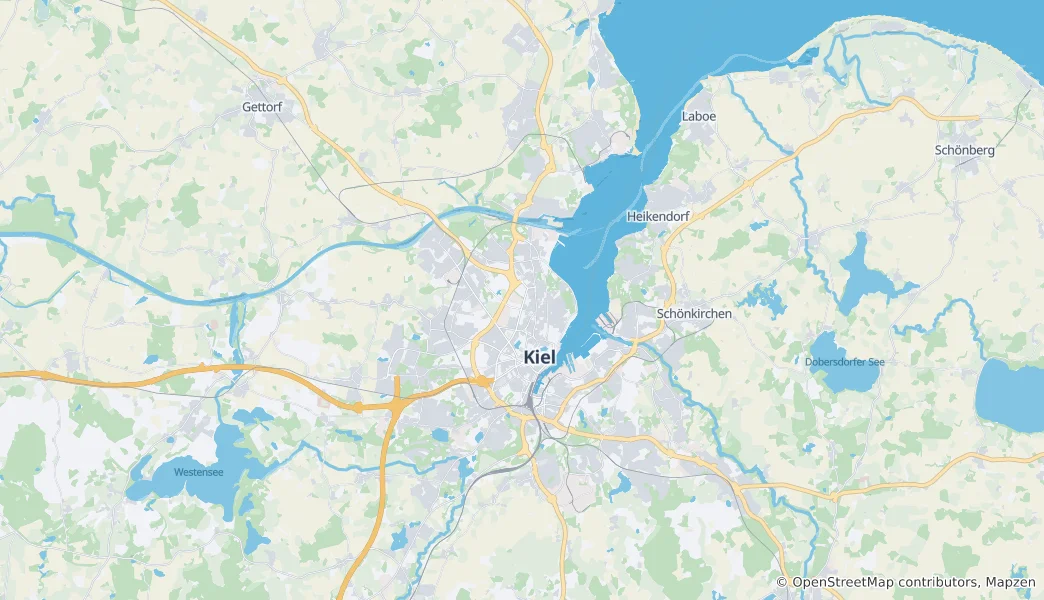 Mapa Kiel, Kreisfreie Stadt