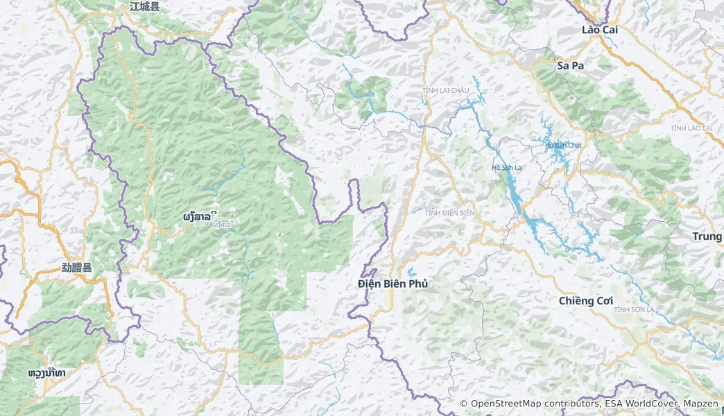 Mapa Prowincja Điện Biên