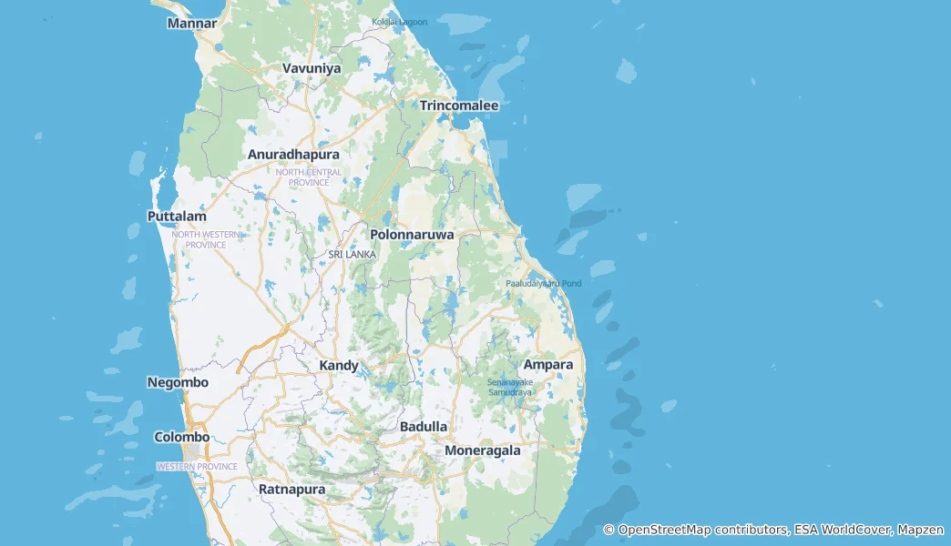 Mapa Východná provincia