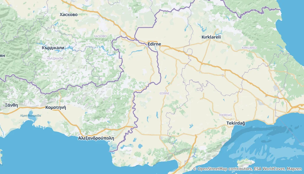 Mapa De provincia de Edirne