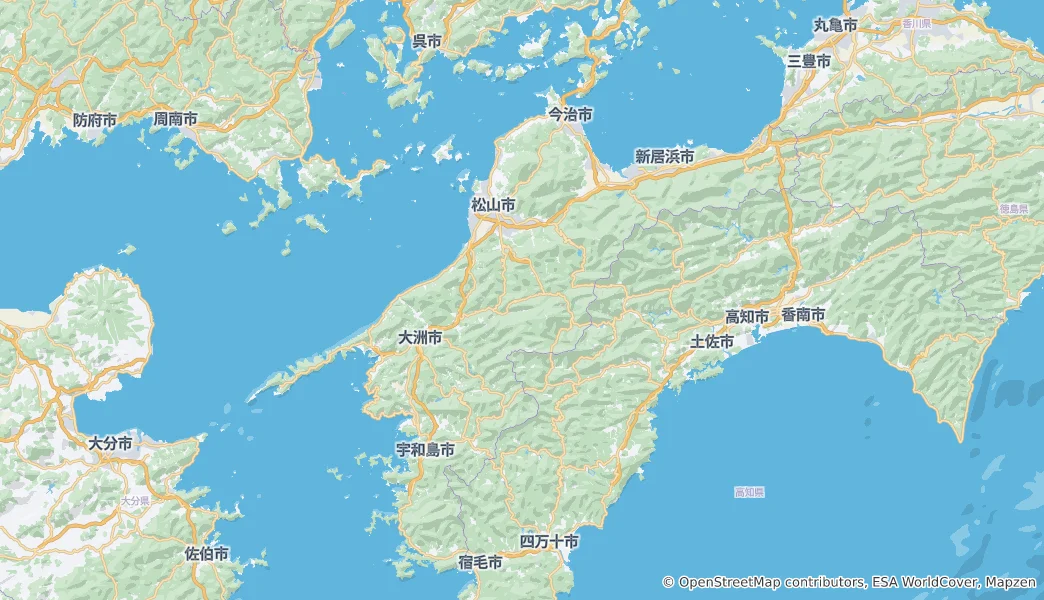 Térkép: Ehime prefektúra