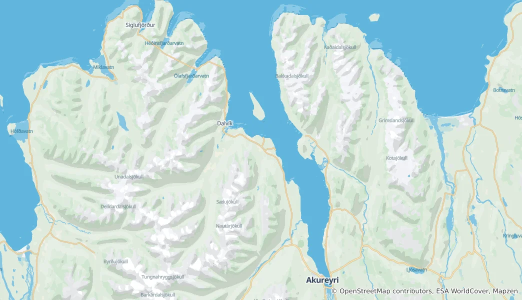 Mapa Eyjafjörður