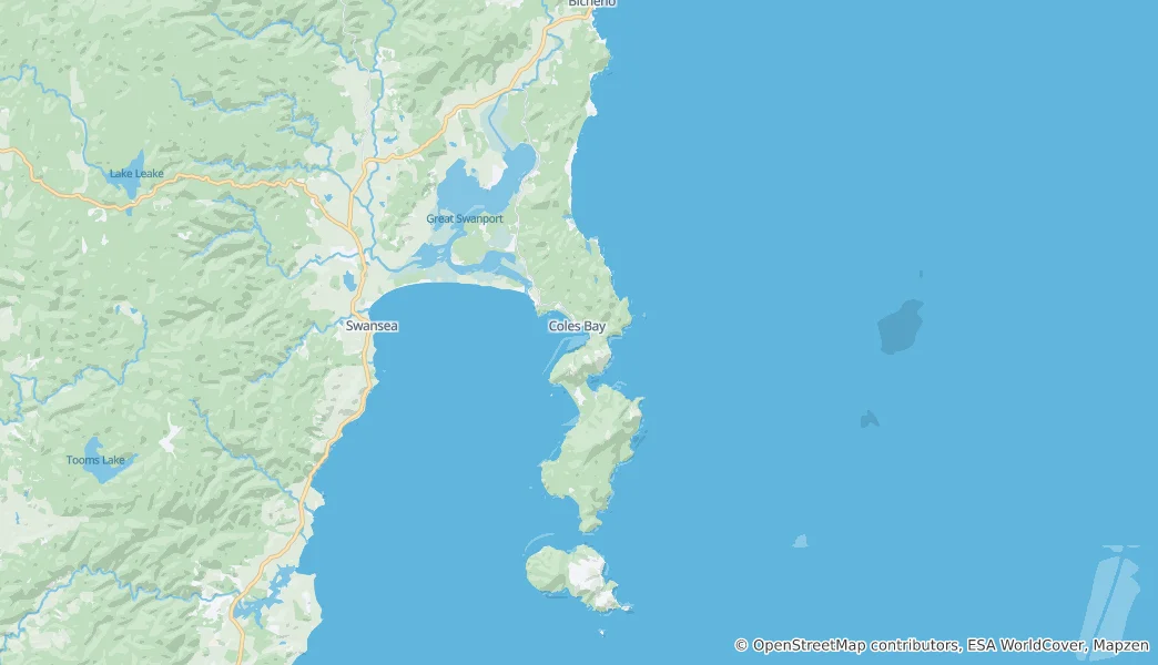 Mapa Freycinet National Park