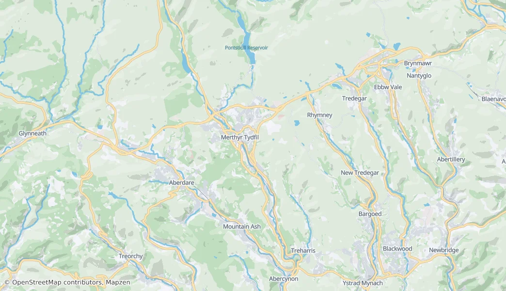 Merthyr Tydfil — Mapa