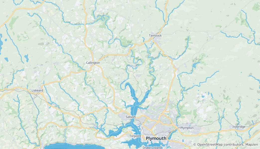 Mappa di Tamar Valley National Landscape