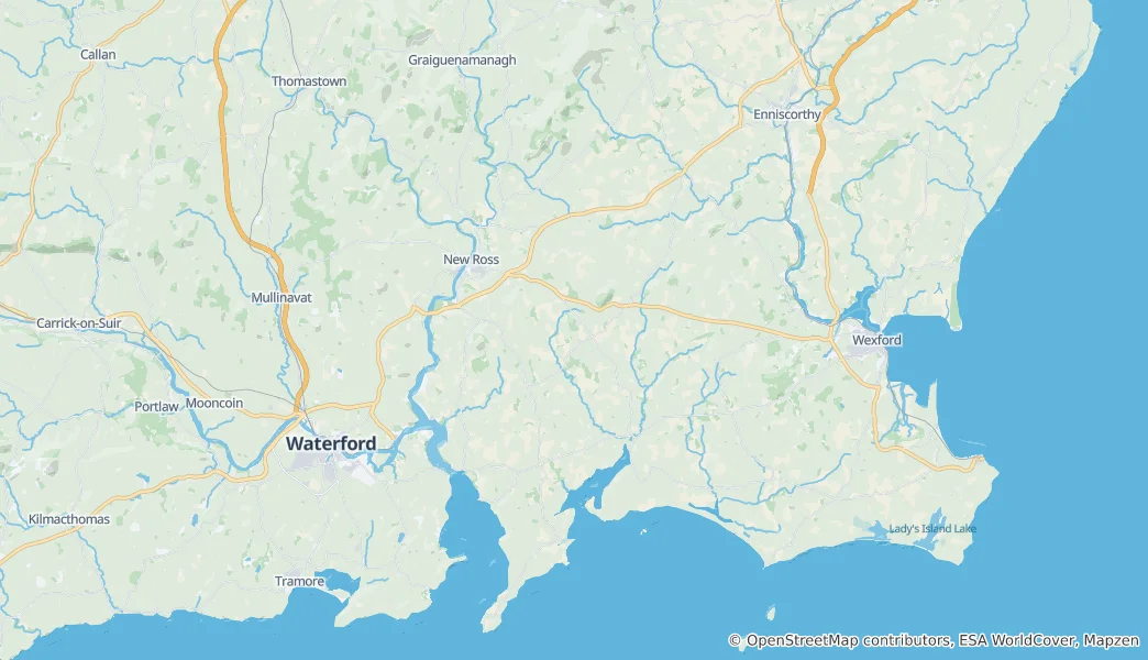 Karte von The Municipal District of New Ross
