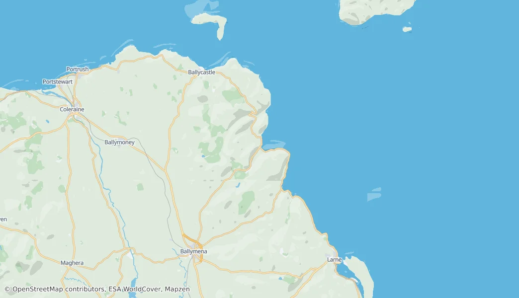 Map of Antrim Coast & Glens AONB