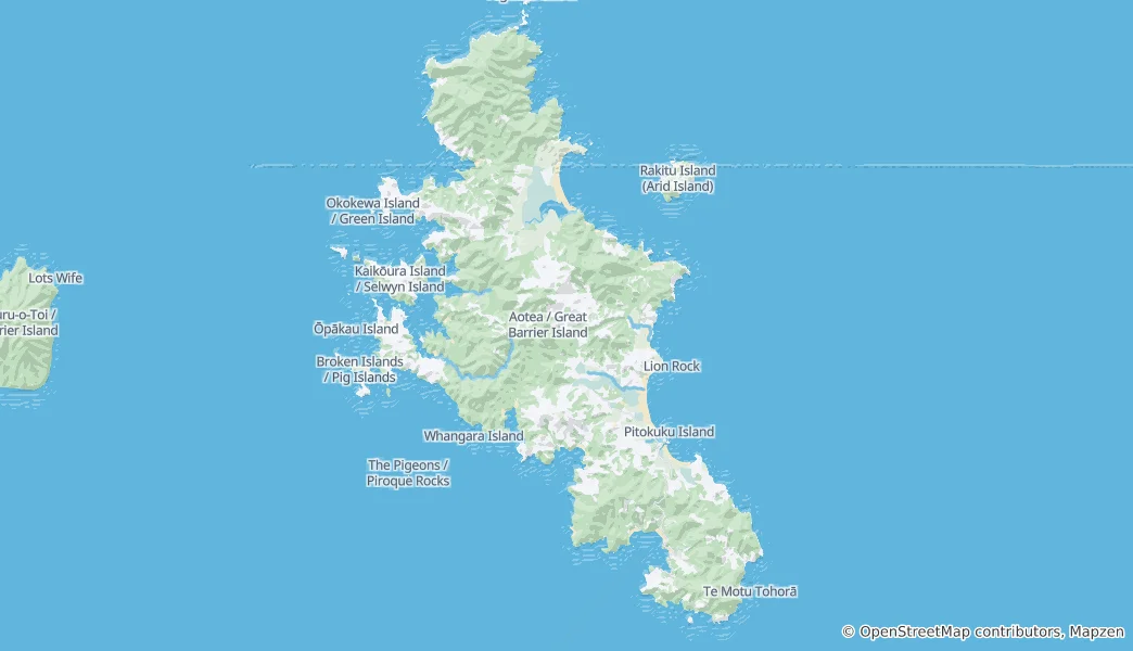 Map of Great Barrier Island