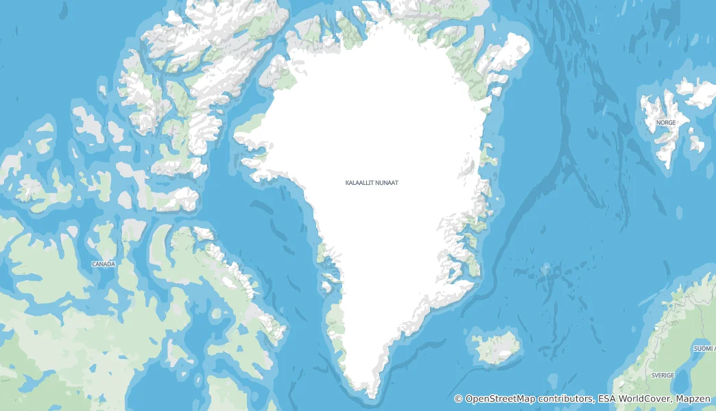Map of Greenland ice sheet