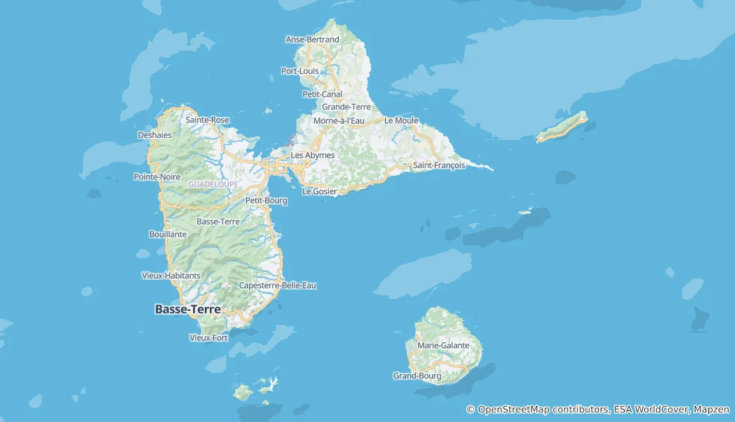 Map of Guadeloupe