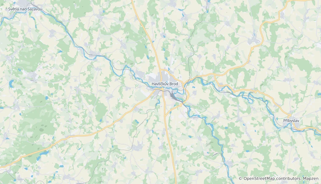 Map of Havlíčkův Brod