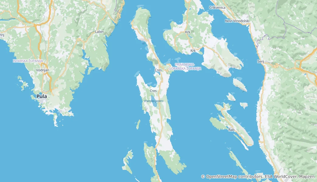 Karte von Otok Cres