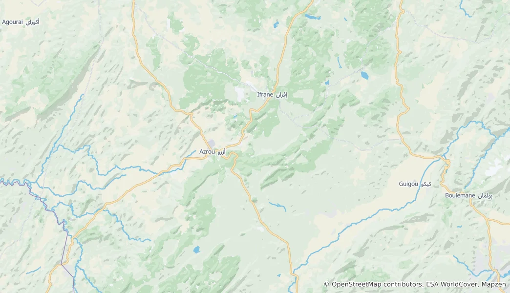 Mapa Národní park Ifran