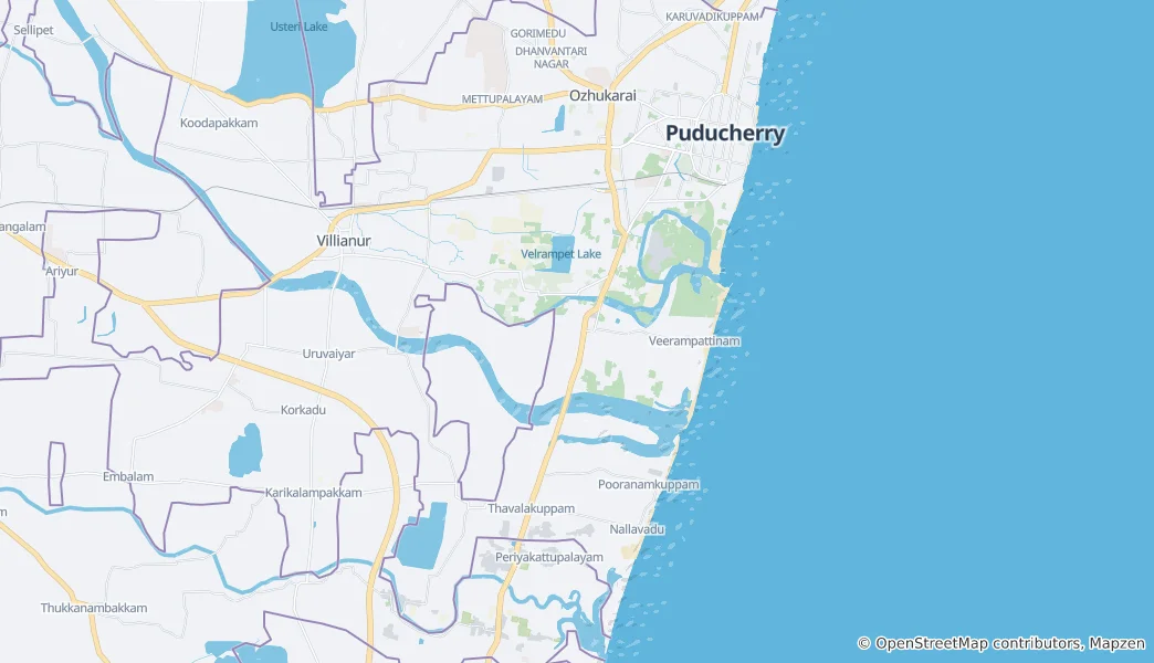 Mapa Puducherry Taluk