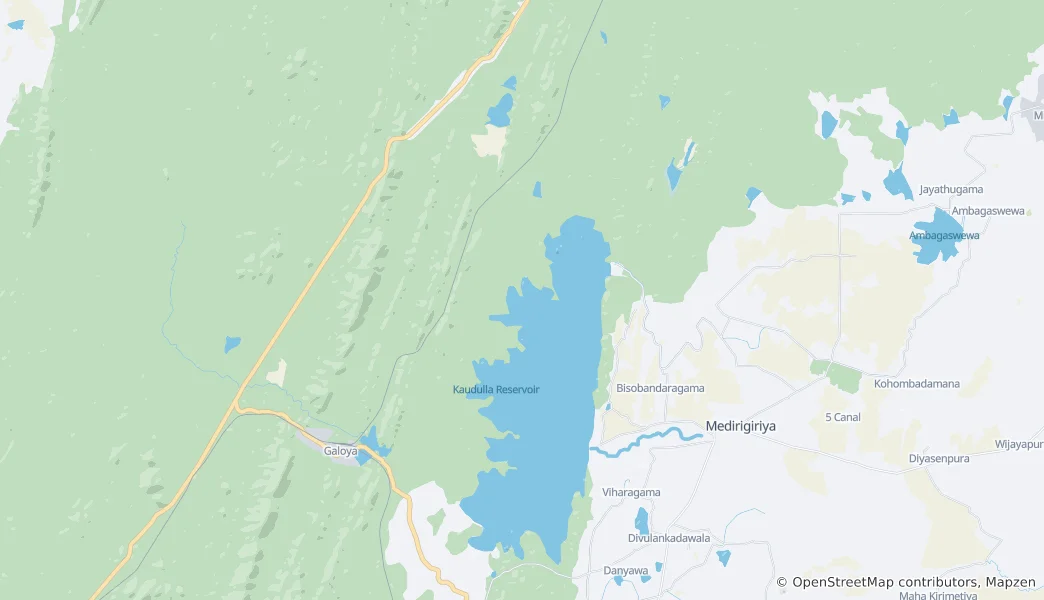 Mapa Národní park Kaudulla