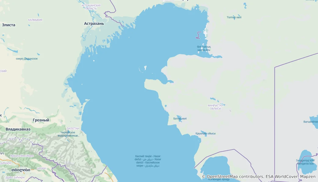 Karte von Kazakhstan EEZ in Caspian Sea