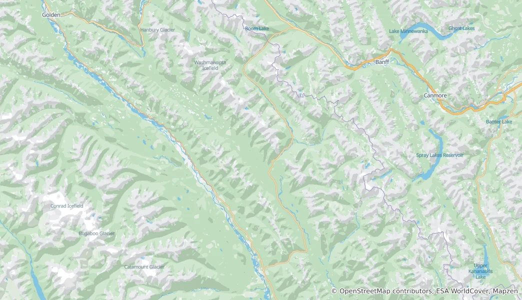 Mappa di Parco nazionale di Kootenay