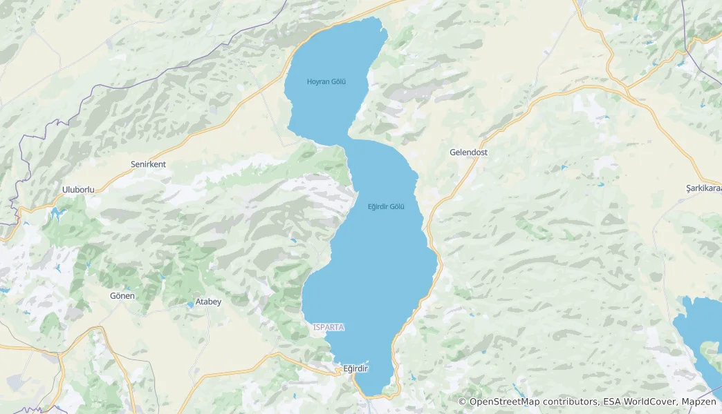 Mapa Lake Eğirdir
