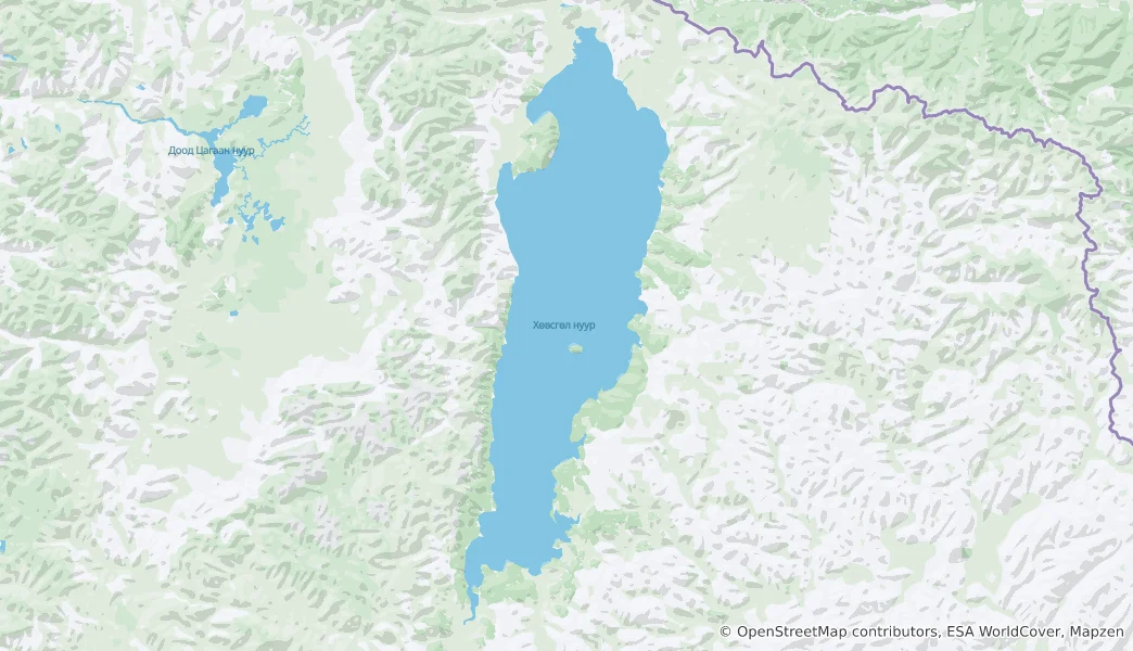 Mapa Lake Khuvsgul