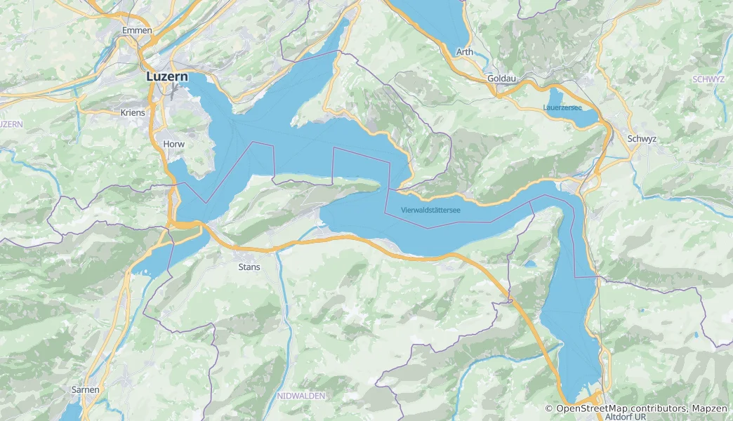 卢塞恩湖 地图
