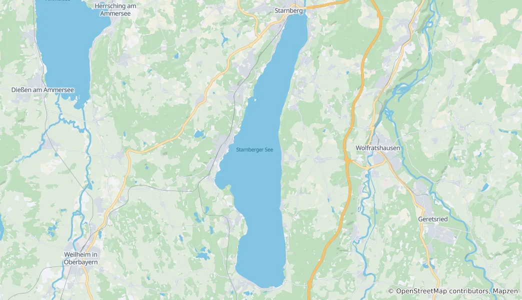 Kaart van Starnberger See