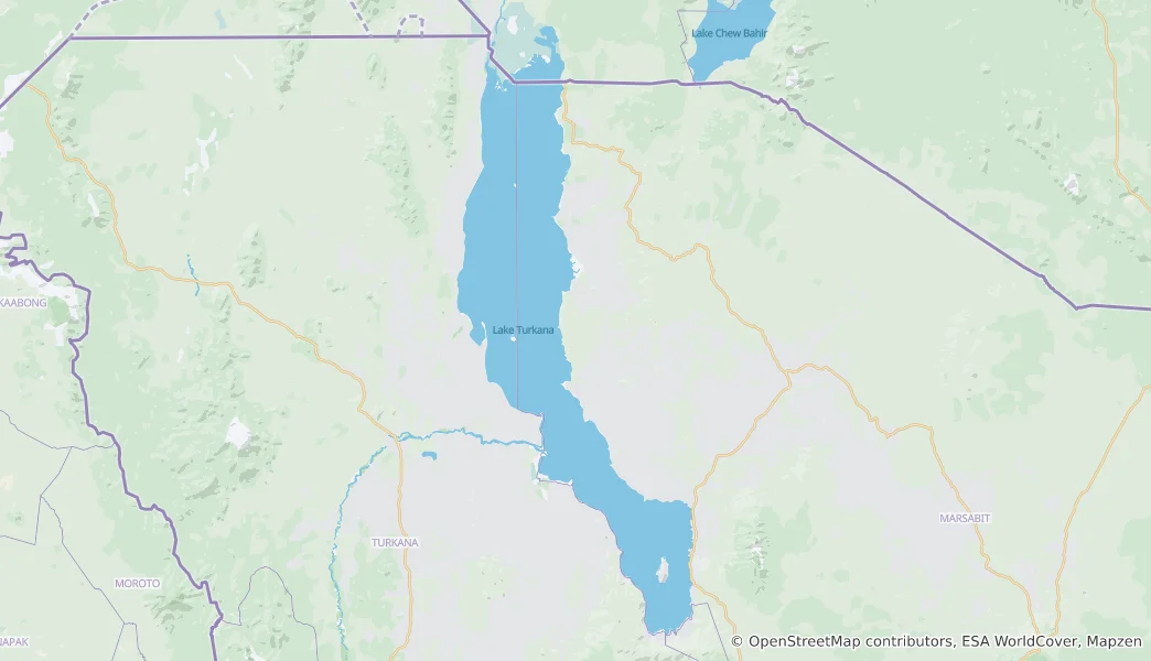 Mapa jezero Turkana (Rudolfovo jezero)