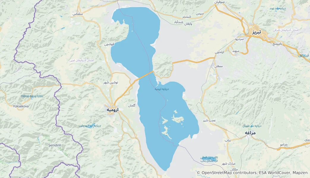 Mappa di Lake Urmia