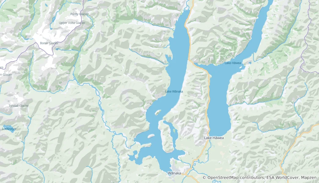 Map of Lake Wanaka
