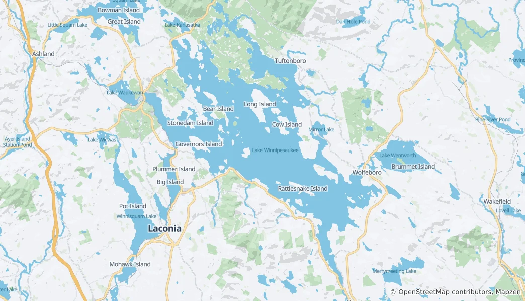 Mapa Winnipesaukee