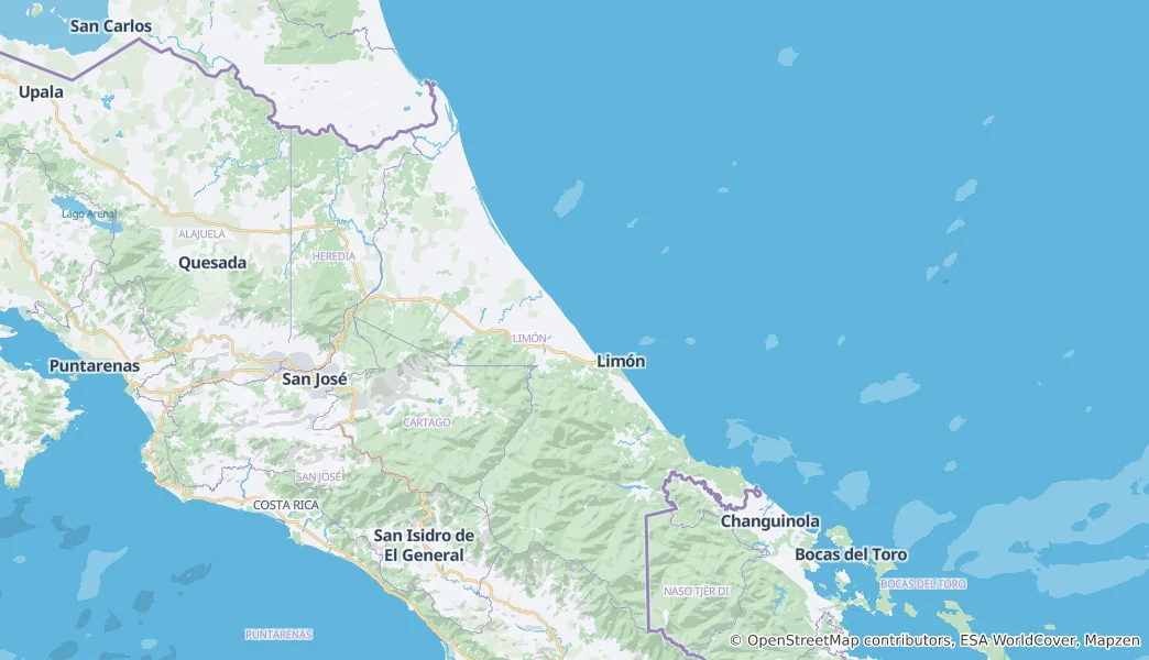 Map of Limón Province