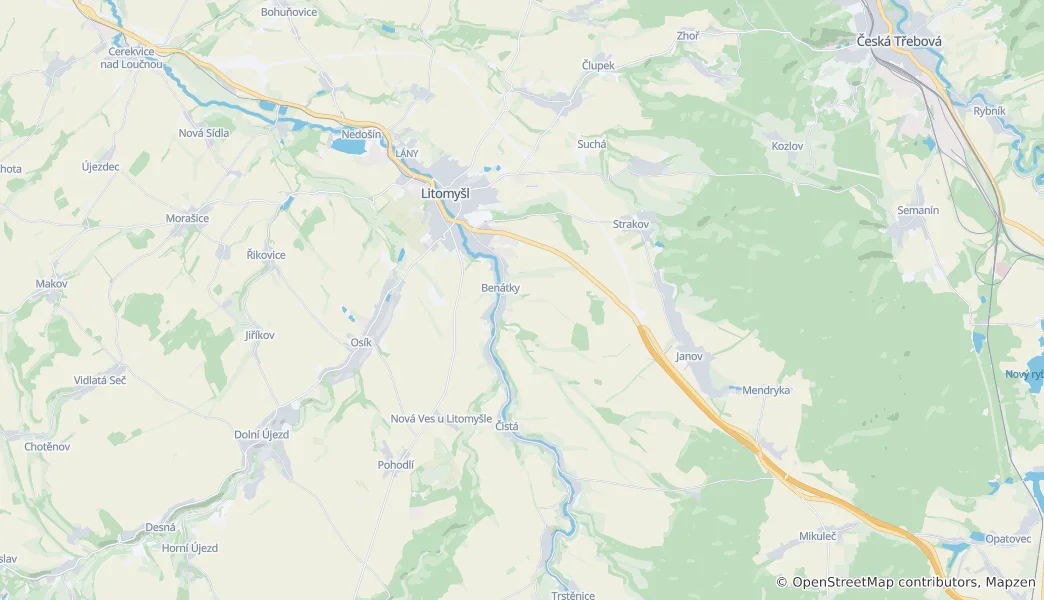 Map of Litomyšl