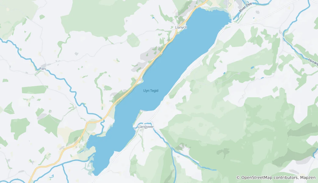 Map of Llyn Tegid