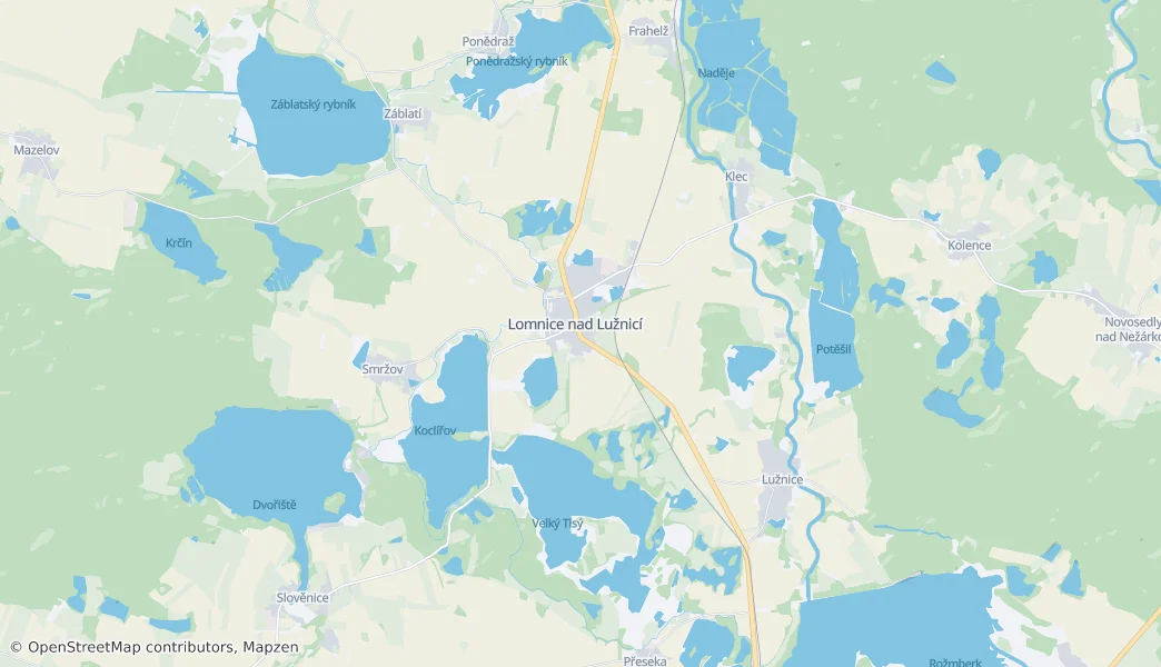 Lomnice nad Lužnicí — Map