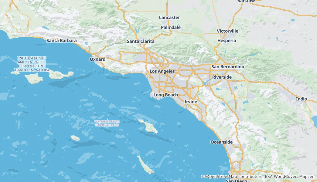 Mappa di contea di Los Angeles
