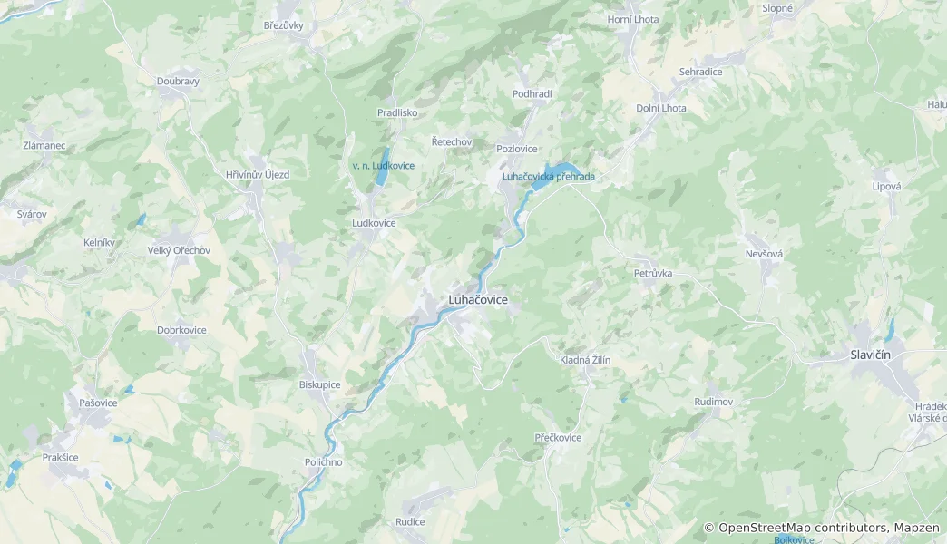 Map of Luhačovice